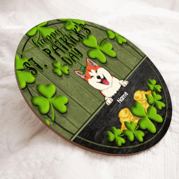 St. Patrick's Day Custom Wooden Signs, Gifts For Pet Lovers, Holiday Front Door Decor