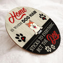 Pawzity Personalized Home Signs, Gifts For Dog Lovers, Home is Where Dog Hair Sticks To Everything Custom Wooden Signs , Dog Mom Gifts