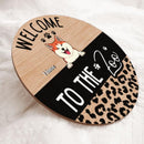 Pawzity Welcome Door Signs, Gifts For Pet Lovers, Welcome To The Zoo Leopard Custom Wooden Signs