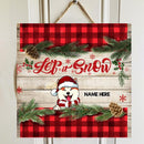 Christmas Door Decorations, Gifts For Dog Lovers, Let It Snow Welcome Door Signs, Red Plaid & Pine Leaves Background , Dog Mom Gifts