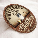 Pawzity Welcome To The Shitshow Hope You Brought Alcohol Funny Signs, Gifts For Cat Lovers, Retro Brick Door Sign , Cat Mom Gifts