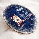 Christmas Door Decorations, Gifts For Dog Lovers, Baby It's Cold Outside Welcome Door Signs, Dark Blue Background , Dog Mom Gifts