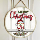 Christmas Door Decorations, Gifts For Dog Lovers, Merry Christmas White Wooden Background Welcome Door Signs , Dog Mom Gifts