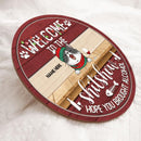 Christmas Door Decorations, Welcome To The Shitshow Hope You Brought Alcohol Funny Signs, Gifts For Cat Lovers , Cat Mom Gifts