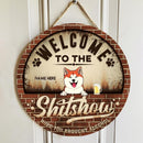 Pawzity Welcome To The Shitshow Hope You Brought Alcohol Funny Signs, Gifts For Dog Lovers, Retro Brick Door Sign , Dog Mom Gifts