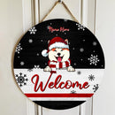Christmas Door Decorations, Gifts For Dog Lovers, Merry Christmas Black Background Custom Door Signs , Dog Mom Gifts