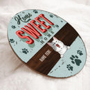 Pawzity Home Sweet Home Signs, Gifts For Cat Lovers, Pastel Blue Background Welcome Door Sign , Cat Mom Gifts
