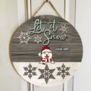 Christmas Door Decorations, Gifts For Dog Lovers, Let It Snow Welcome Door Signs, Grey And White Wooden , Dog Mom Gifts