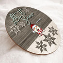 Christmas Door Decorations, Gifts For Dog Lovers, Let It Snow Welcome Door Signs, Grey And White Wooden , Dog Mom Gifts