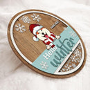 Christmas Door Decorations, Gifts For Dog Lovers, Hello Winter Brown & Mint Background Welcome Door Signs , Dog Mom Gifts