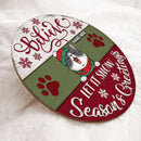Christmas Door Decorations, Gifts For Cat Lovers, Believe Let It Snow Season's Greetings Welcome Door Signs , Cat Mom Gifts