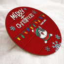 Christmas Door Decorations, Gifts For Cat Lovers, Merry Christmas String Lights Red Background Welcome Door Signs , Cat Mom Gifts