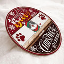 Christmas Door Decorations, Gifts For Cat Lovers, We Run On Beer And Christmas Cheer, Black & Red Welcome Door Signs , Cat Mom Gifts