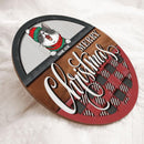 Christmas Door Decorations, Gifts For Cat Lovers, Merry Christmas Red Plaid Welcome Door Signs , Cat Mom Gifts