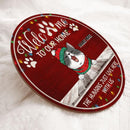 Christmas Door Decorations, Gifts For Cat Lovers, Welcome To Our Home The Humans Just Live Here With Us, Burgundy , Cat Mom Gifts