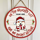 Christmas Door Decorations, Gifts For Dog Lovers, On The Naughty List And We Regret Nothing Welcome Door Signs , Dog Mom Gifts