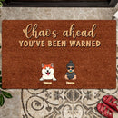 Pawzity Custom Doormat, Gifts For Pet Lovers, Chaos Ahead You've Been Warned Outdoor Door Mat