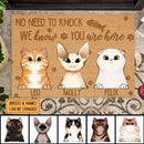 Pawzity No Need To Knock Custom Doormat, Gifts For Cat Lovers, We Know You Are Here Personalized Doormat