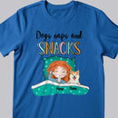 Dogs Naps And Snack, Girl And Dogs, Personalized Dog Breeds T-shirt, Gifts For Dog Lovers
