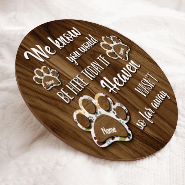 Pawzity Pet Memorial Signs, Pet Sympathy Gifts, We Know You Would Be Here Today Custom Wooden Signs