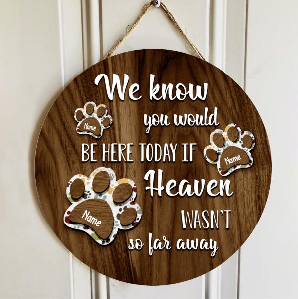 Pawzity Pet Memorial Signs, Pet Sympathy Gifts, We Know You Would Be Here Today Custom Wooden Signs