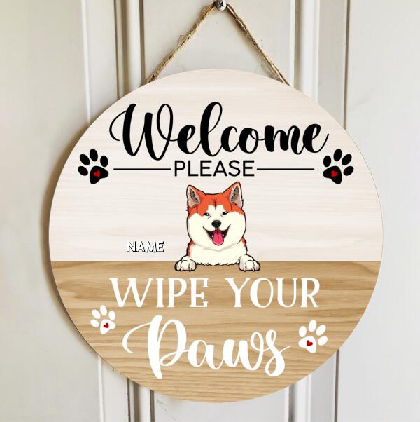 Pawzity Welcome Door Signs, Gifts For Pet Lovers, Please Wipe Your Paws Funny Signs