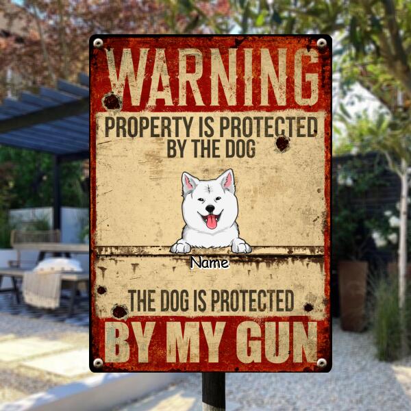 Pawzity Funny Warning Signs, Gifts For Dog Lovers, Property Is Protected By The Dogs, Welcome Metal Signs
