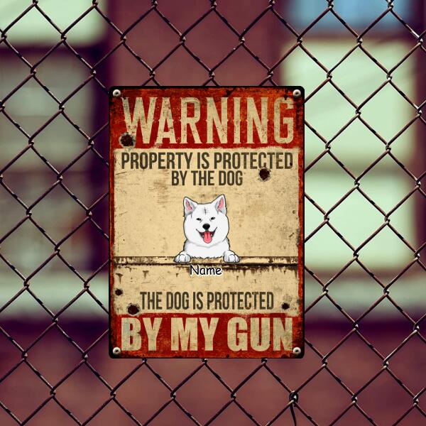 Pawzity Funny Warning Signs, Gifts For Dog Lovers, Property Is Protected By The Dogs, Welcome Metal Signs