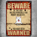 Pawzity Beware Of Dog Sign, Gifts For Dog Lovers, Not Responsible For Injury Or Death, Welcome Metal Signs