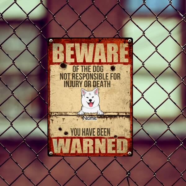 Pawzity Beware Of Dog Sign, Gifts For Dog Lovers, Not Responsible For Injury Or Death, Welcome Metal Signs