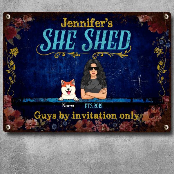 Funny Warning Signs, Gifts For Pet Lovers, She Shed Guys By Invitation Only, Welcome Metal Signs