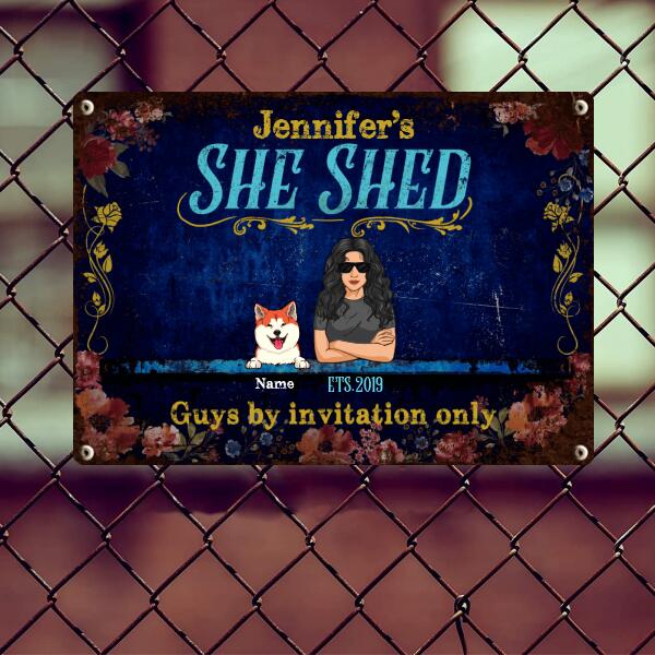 Funny Warning Signs, Gifts For Pet Lovers, She Shed Guys By Invitation Only, Welcome Metal Signs