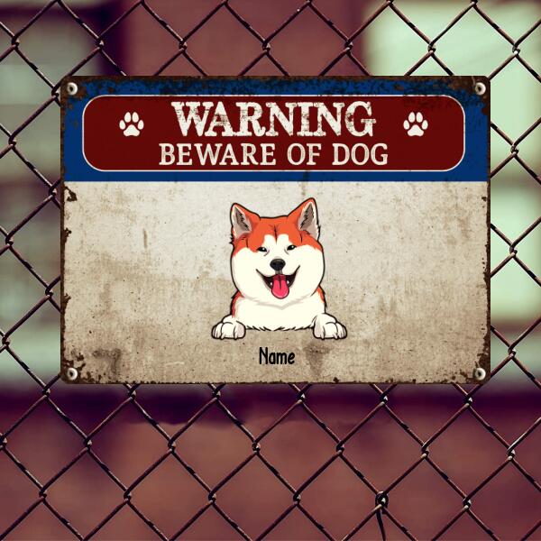 Pawzity Beware Of Dog Metal Yard Sign, Gifts For Dog Lovers, Funny Warning Sign, Personalized Housewarming Gifts