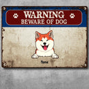 Pawzity Beware Of Dog Metal Yard Sign, Gifts For Dog Lovers, Funny Warning Sign, Personalized Housewarming Gifts