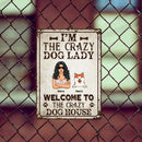 Pawzity Metal Welcome Sign, Gifts For Dog Lovers, I'm The Crazy Dog Lady Welcome To The Crazy Dog House
