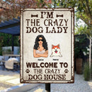 Pawzity Metal Welcome Sign, Gifts For Dog Lovers, I'm The Crazy Dog Lady Welcome To The Crazy Dog House
