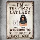 Pawzity Metal Welcome Sign, Gifts For Cat Lovers, I'm The Crazy Cat Lady Welcome To The Crazy Cat House