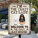 Pawzity Metal Welcome Sign, Gifts For Cat Lovers, I'm The Crazy Cat Lady Welcome To The Crazy Cat House