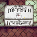 Pawzity Metal Welcome Sign, Gifts For Pet Lovers, Welcome To The Porch Where Washing Time Is Considered Time Well Wasted