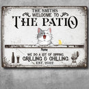 Pawzity Metal Patio Sign, Gifts For Pet Lovers, Welcome To The Patio We Do A Lot Of Sipping Grilling & Chilling