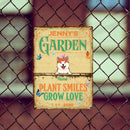 Metal Welcome To Garden Sign, Gifts For Pet Lovers, Plant Smiles Grow Love, Personalized Housewarming Gifts