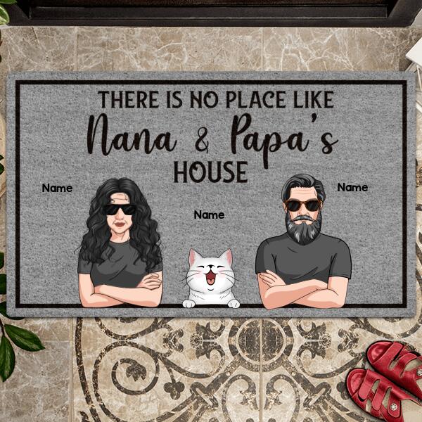 Pawzity Personalized Doormat, Gifts For Pet Lovers, There Is No Place Like Nana & Papa's House Outdoor Door Mat