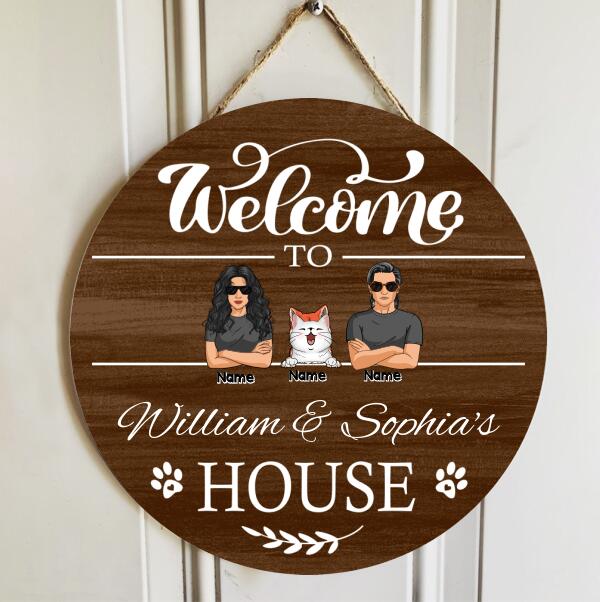 Pawzity Welcome Door Signs, Gifts For Pet Lovers, Welcome To Pet Lovers House Custom Wooden Signs