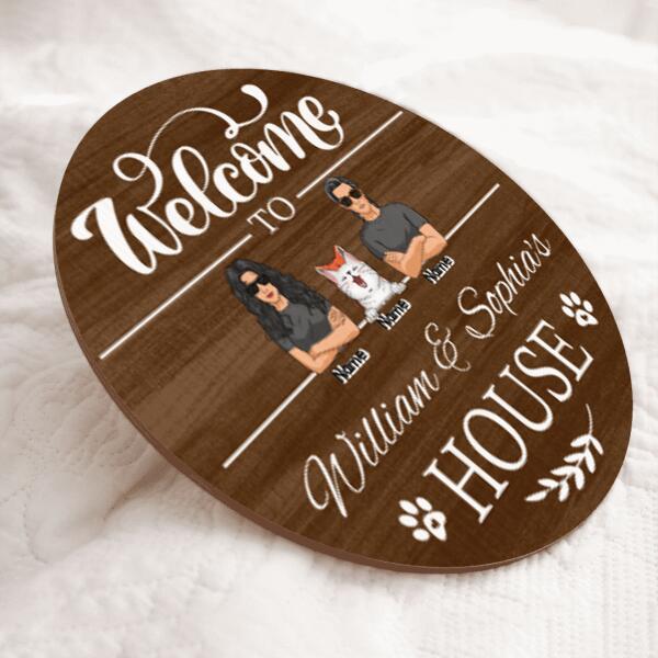 Pawzity Welcome Door Signs, Gifts For Pet Lovers, Welcome To Pet Lovers House Custom Wooden Signs