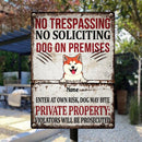 Pawzity No Soliciting Metal Yard Sign, Gifts For Dog Lovers, Private Property Violators Will Be Prosecuted Warning Signs