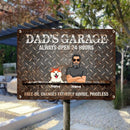 Pawzity Welcome Metal Garage Sign, Gifts For Pet Lovers, Dad's Garage Always Open 24 Hours Free Oil Changes Fatherly Advice