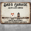 Pawzity Welcome Metal Garage Sign, Gifts For Pet Lovers, Dad's Garage Always Open Free Repairs Vintage Style
