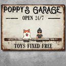 Pawzity Welcome Metal Garage Sign, Gifts For Pet Lovers, Dad's Garage Often 24/7 Toys Fixed Free Funny Sign Vintage Style