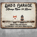 Pawzity Welcome Metal Garage Sign, Gifts For Pet Lovers, Dad's Garage Always Open 24 Hours Free Oil Changes Vintage Style
