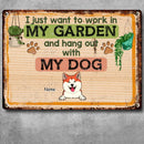 Pawzity Metal Garden Sign, Gifts For Dog Lovers, I Just Want To Work In My Garden And Hang Out With My Dogs